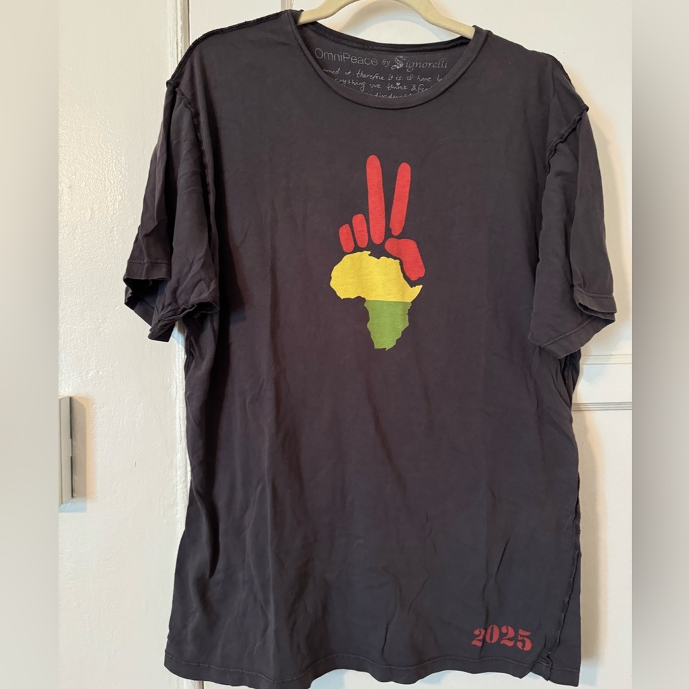 Kitson T-Shirt with Africa Peace Sign Graphic